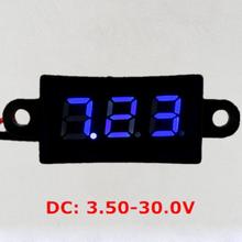 3.5 – 30 V polvo a prueba de agua del metro de voltio DC para coche Moto rojo / azul LED Display Mini LED del voltímetro Digital