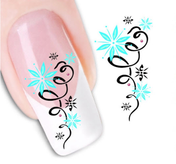 Nail Stickers Nail Art Gift Water Transfer Beauty Flower Design DIY Manicure Stamping Nail Tools XF1426
