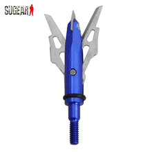 3pcs lot Outdoor Archery Sports 2 Blade 100 Grain Arrowhead Military Hunting Steel Arrow Tip Broadheads