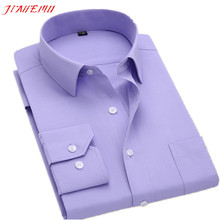 Long Sleeve Slim Men’s Business Shirts 2015 Autumn New Fashion Designer High Quality Solid Male Fit Formal Dress Shirt 5XL N351