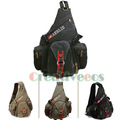 Men s Canvas High Capacity Travel Motorcycle Cross Body Messenger Shoulder Sling Chest Bag