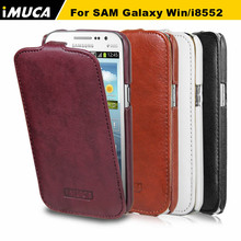 High Quality Mobile Phone Leather Case for Samsung Galaxy Win I8552 Flap Cover Free Shipping