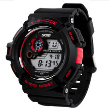 Skmei deporte ocasional impermeable cuarzo relojes hombres luxury brand men ‘ S reloj S choque G de moda Led Digital reloj militar