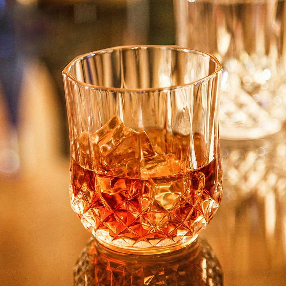 210ml Whiskey Glass Tumblers Classic Diamond Engraving Crystal Glass Beer Cup Cocktail Tumbler