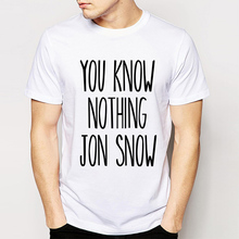 Game Of Thrones You Know Nothing Jon Snow Tshirts Male Short Sleeve Tops Summer New Arrival