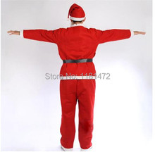 Christmas Santa Claus clothes complete set clothes pants hat beard belt Adult Non Woven Clothing Costume