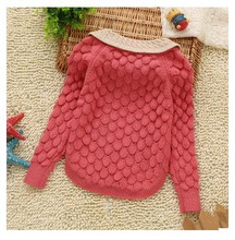 kids new fashion kids designer Girls doll collar thread hook flower sweater children wool sweater girls