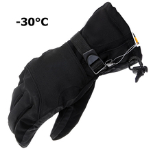 New man Winter Ski sport waterproof double gloves black -30 degree warm riding gloves snowboard Motorcycle gloves Free shipping