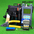 KELUSHI 19 in 1 Fiber Optic FTTH Tool Kit with FC SC Connector Red Laser Fiber