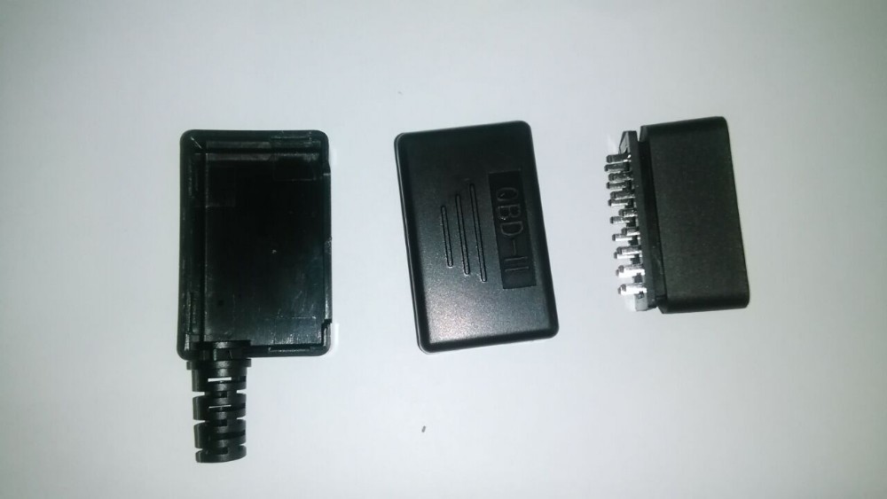 DIY 16pin 16 Pin OBD-II OBDII OBD 2 OBD2 J1962 male Connector Adapter Plug no need Screw (8)