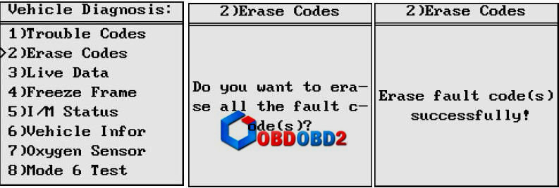 Erase trouble code_
