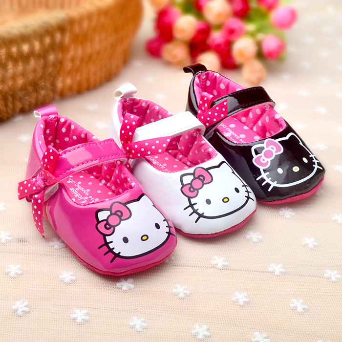 Newborn Baby Girl Shoes Cute Hello Kitty Cartoon Shoes First Walkers Baby Toddler Moccasins