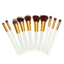 1set 10pcs makeup brushes kabuki set bag Foundation Golden Black Blue Pink White Brush Eyeshadow Makeup