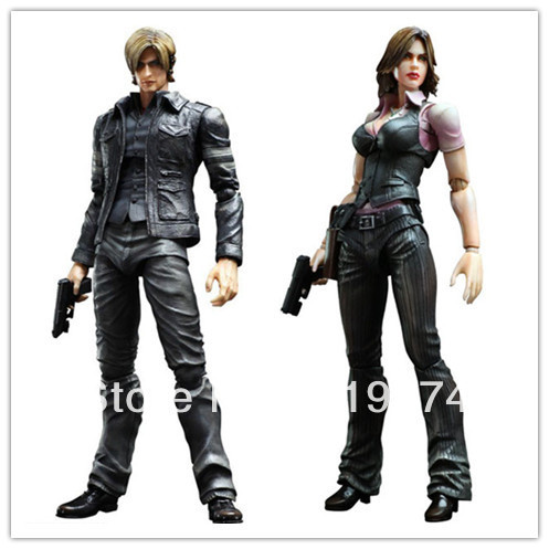Wholesale/Retail Free Shipping 2pcs Set Square Enix BioHazard 6 Resident Evil Play Arts Kai 22cm/8.7