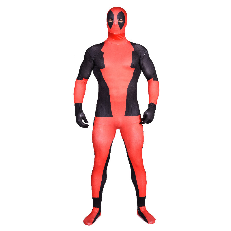 Adult Deadpool Spandex Superhero Costume Cosplay Full Body Suit Lycra Unitard Spandex Zentai