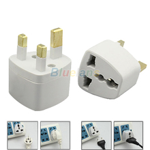 Lots Wholesales US/EU to UK AC Power Plug Travel Converter Adapte White 01N2