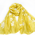 Yellow Silk Scarf Luxury Brand Women Cute Oversize Flower Scarves and Bandana Female Foulard Big Long