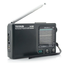 Tecsun R909 9 Band World Receiver Stereo FM MW SW High Quality Portable Radio Black Free