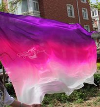 2015 design 100% real silk belly dance veil, cheap dance veils,tari perut kostum veil wholesale 270*114cm Purple+Rose Red+White