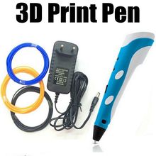 Бесплатная доставка 3D ручка лучший детей , находящихся граффити 3D каракули пера 3D стерео рисунок пером , совместимый ABS / ноак + 3 бесплатно абс нитей