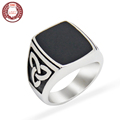 HALIFE Brand Gothic Punk Style Shamrock Unisex 316L Titanium Stainless Steel Rings for Women and Men