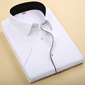 EASY CARE Elegant Men s Dress Shirts US Sizes Solid Formal Shirt Short Sleeve Slim Fit