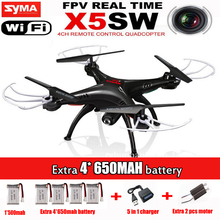 New Listing Syma x5sw (Black and White) 2.4G 4CH 6-Axis 2MP Professional aerial RC Helicopter Quadcopter Toys Drone With Camera