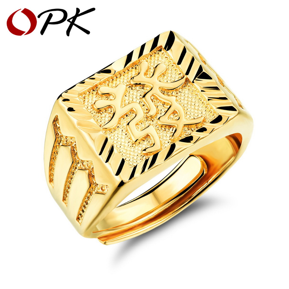 Opk Men Gold Plated Jewelry Rings For Man Exquisite 18k Gold Plated Men