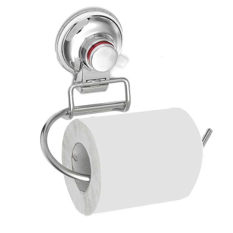 Excellent Quality Suction Cup Paper Roll Tissue Towel Rail Holder Wall Mount Bathroom Toilet Rack Stainless Steel