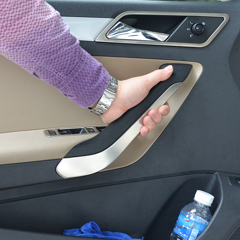 For 2015 Volkswagen vw New Jetta inner armrest Stainless steel door decorative door luggage rack highlight