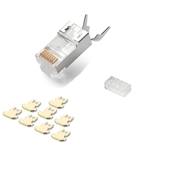 New Arrival 2PCS AUCAS CAT7 shield FTP RJ45 plug RJ45 connector 8P8C Network CAT7 Modular Plug