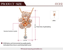 ROXI Christmas Little Bear pendant necklace with heart Austrian crystals Rose Gold Plated hand made fashion