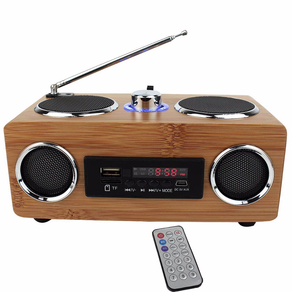 Bass Stereo FM Radio Bamboo Multimedia Speaker TF Card / USB / FM Radio / MP3 Player + Remote Control Radio FM Y4113O Bass Stereo FM Radio Bamboo Multimedia Speaker TF Card / USB / FM Radio / MP3 Player + Remote Control Radio FM Y4113O