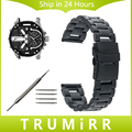 Stainless Steel Watch Band with Safety Buckle for Diesel Men Women Wrist Strap Link Bracelet Black