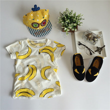 children t shirts summer banana holes tops kids clothes boys and girls fruit printing cotton fashion children t shirts tees 1054