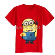Cartoon anime figure despicable me minions clothes minion costume children s clothing children t shirts Kid
