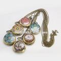 2016 New Fashion Vintage Elegant Ceramics Flowers Antique Pocket Fob Watch Necklace For Men and Women