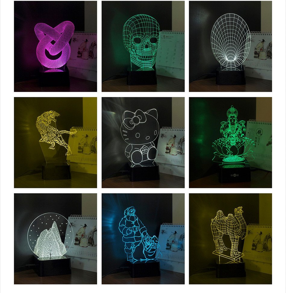 CFL Shaped Seven Colors Changeable LED RGB Lampara Touch Night (8)