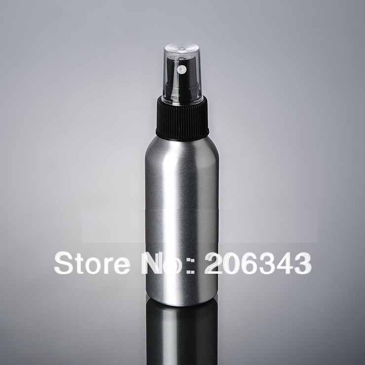 100pcs 100ml Aluminium bottle pump sprayer bottle black pump spray head Aluminum metal bottle spray bottle mist sprayer