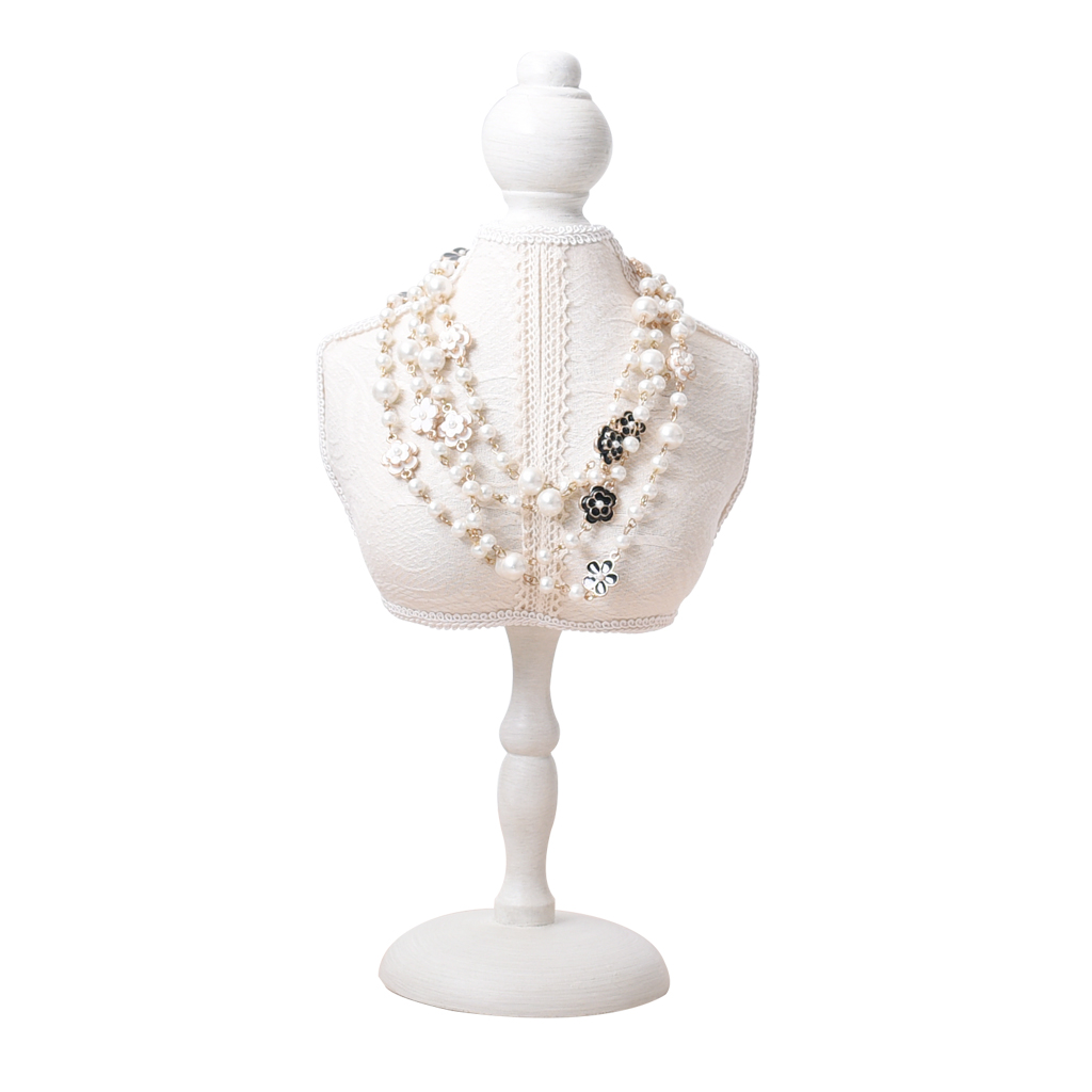 Small Lace Embroidery Mannequin Jewelry Earring Necklace Stand Display Holder 7" Small Lace Embroidery Mannequin Jewelry Earring Necklace Stand Display Holder 7"