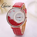 Quicksand Rhinestone Dress 2016 New Arrivals WristWatch Leather Women Watches Quartz Analog Wrist Watches montre homme