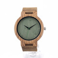 BOBO BIRD Black Watches Men Green Dial Leather Luxury men Watches 100 Natural Black Bamboo Wood