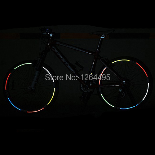 Cool DIY Bicycle Reflective Stickers Bike Wheel Rim Accessories Fluorescent Decal Reflection Paster for Outdoor Cycling
