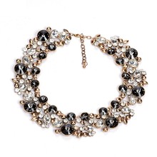 High Quality Full Crystal & Glass Chunky Collar Necklace Fashion Statement Necklace 2014