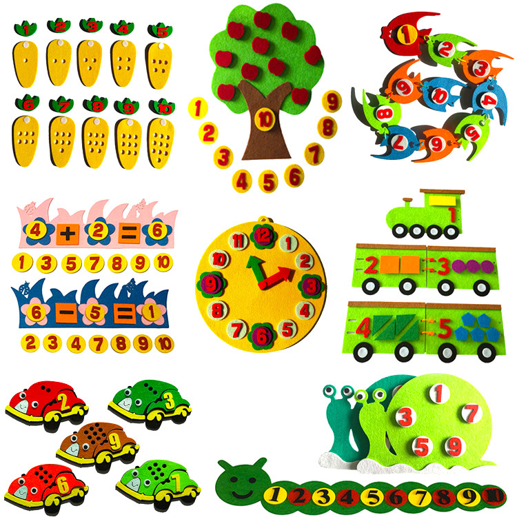 Children Kindergarten Educational Felt Non-woven Montessori Teaching Aids
