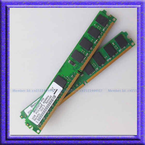New 4GB 2X2GB PC2-6400 DDR2 800MHZ Desktop Memory 2gb 800 pc6400 ddr2 800mhz 240PIN RAM Low DENSITY DIMM desktop Free Shipping