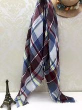 Ladies Women s Large Size Plaid font b Tartan b font Scarf Wrap Shawl Warm Blanket