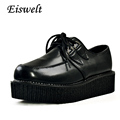 2016 NEW Women Platform Flats Lace up Artificial Leather Shoes Woman For Spring Fall Flat Creepers