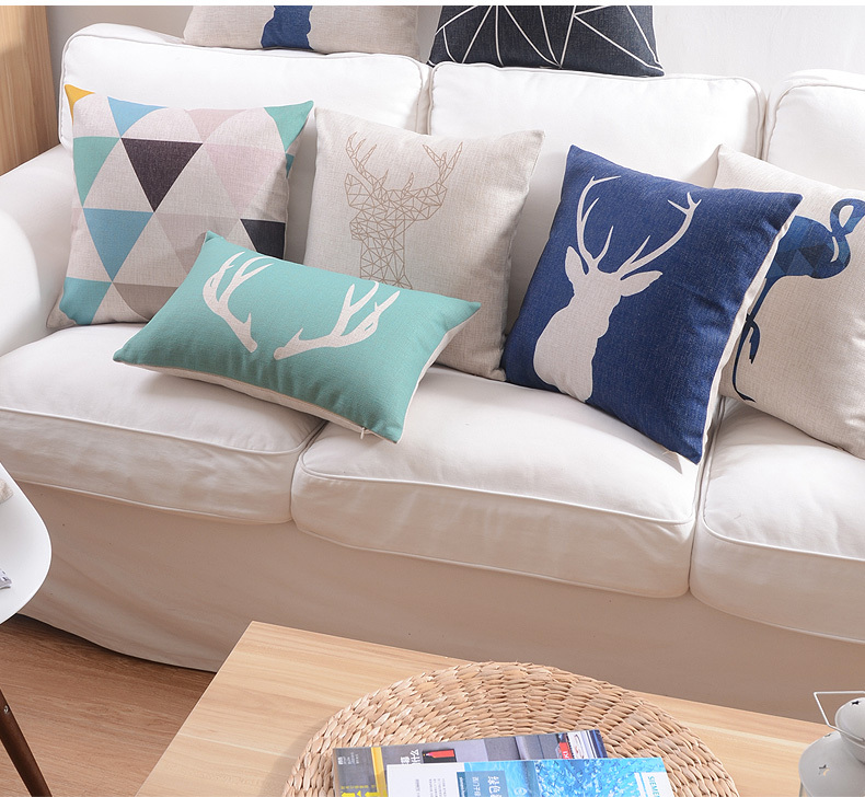 British Minimalist Decorative Cushion Covers Creative Cozy Geometric British Minimalist Decorative Cushion Covers Creative Cozy Geometric Sofa Cover Bird Nordic Cotton Cushions Home Decor Whole