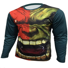 2016 marvel comics hulk batman spiderman, iron man, captain America long sleeve T-shirt gym sports T-shirt